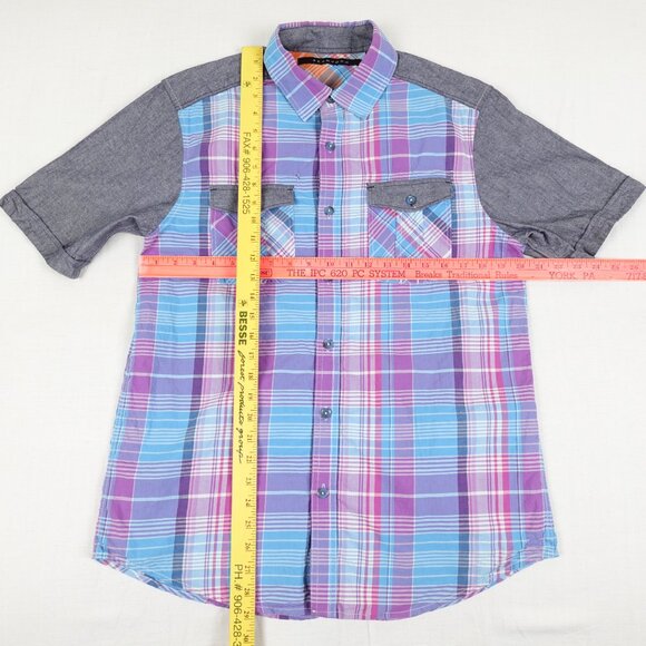 SEAN JOHN Shirt Mens Medium Short Sleeve Colorful Collared Button Up - Picture 10 of 10
